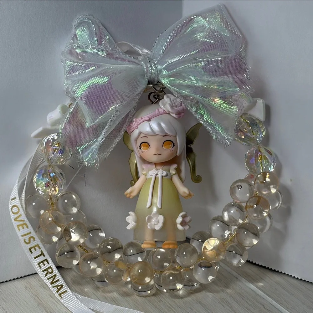 Rooyie Ancient Beasts Flower Fairy Figure Handmade Wreath Ornament White Decor